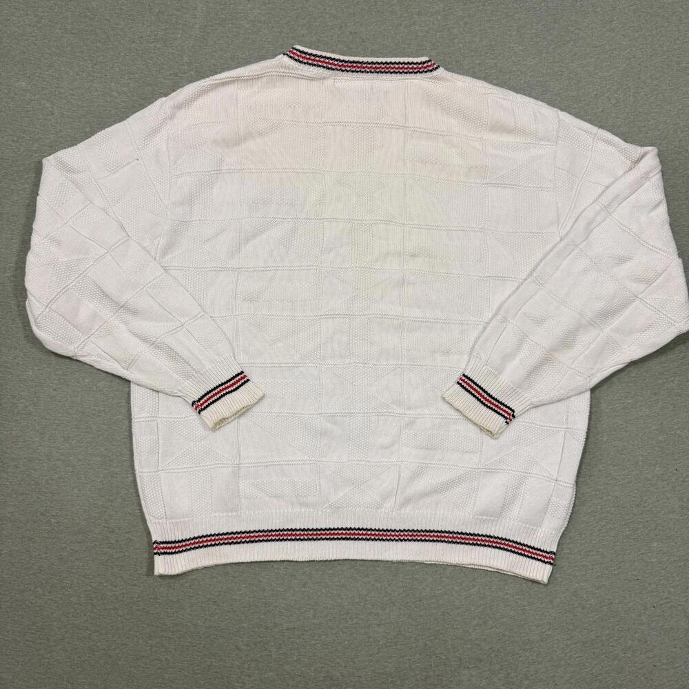 Vintage Expressions International Anchor Bay Knit White Sweater Mens Sz LG USA - Picture 6 of 6